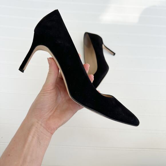 Manolo Blahnik BB Black Suede Pumps Pointed Toe Stiletto Heels 70mm 37.5 - Picture 4 of 12
